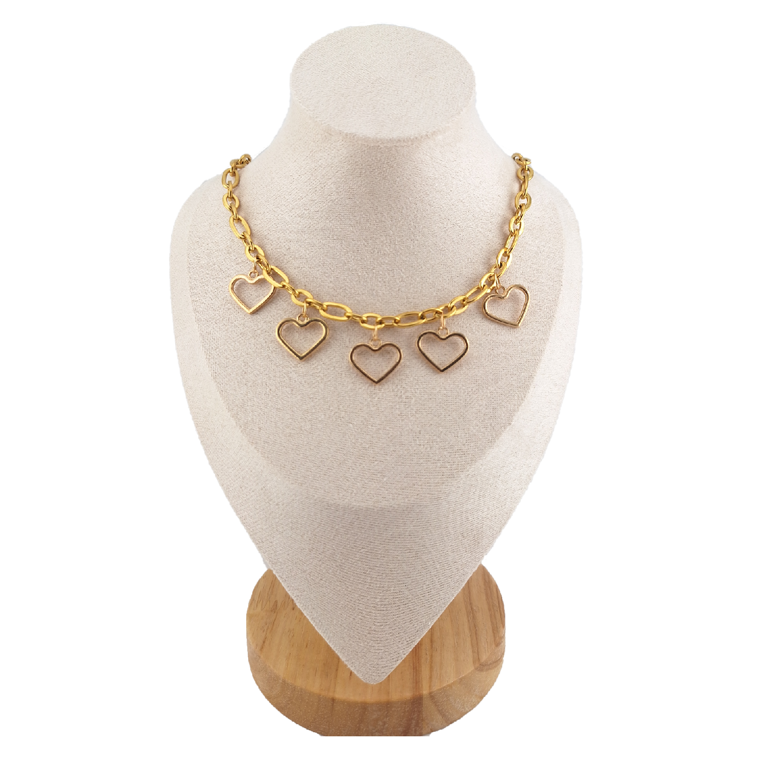 CN-Hollow Hearts Necklace