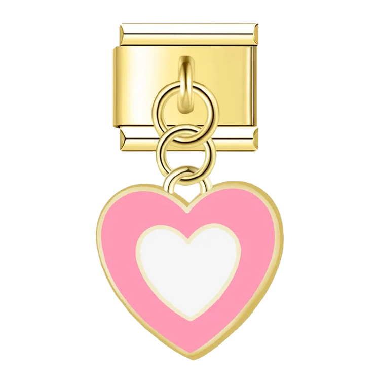 ICB-Double Pink Heart Gold