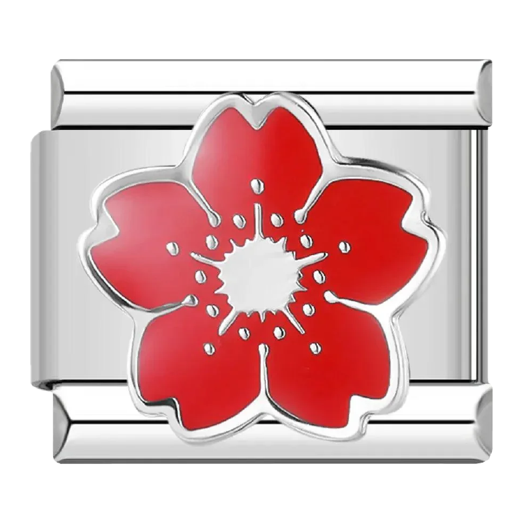 ICB-Red Flower Silver